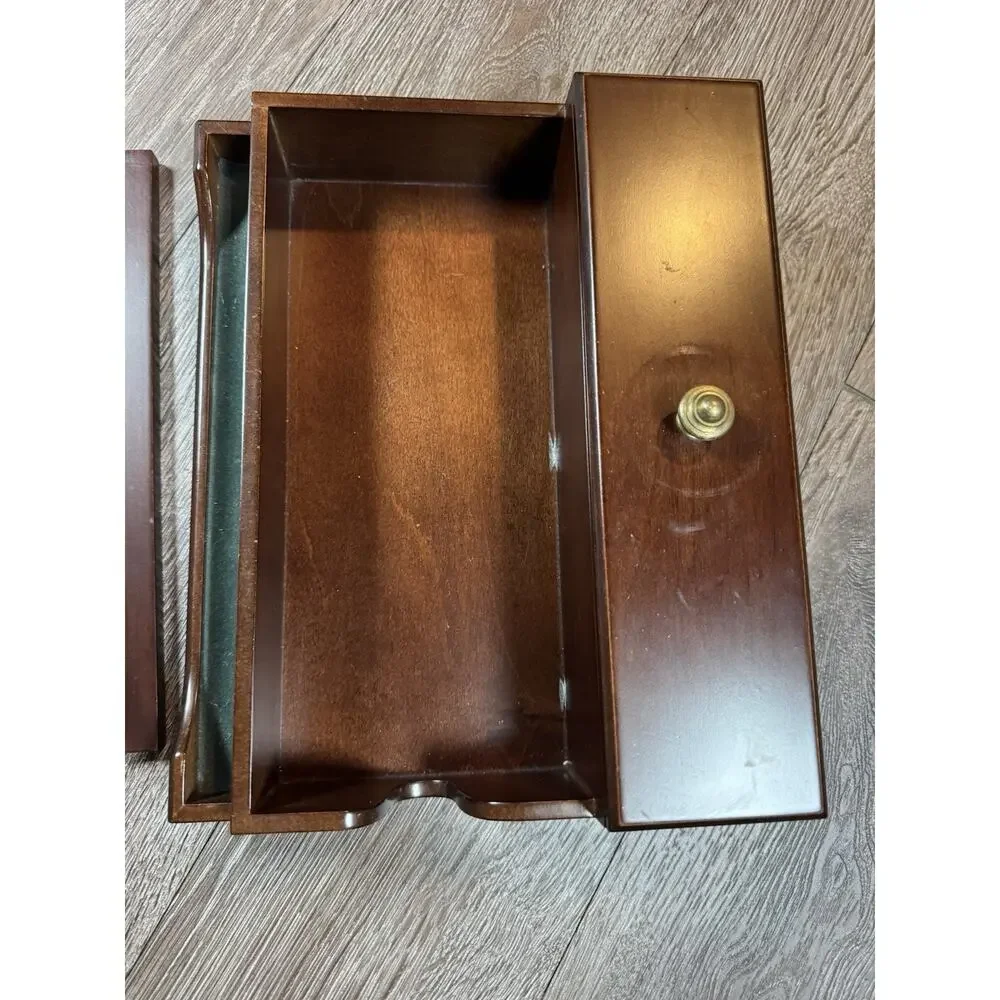 Bombay Company Wooden Desk Organizer Mail Sorter 1996 Hidden Compartment
